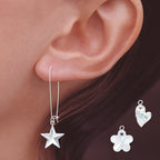 Silver Interchangeable Swarovski Crystals Kidney Wire Earrings