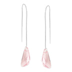 Silver Swarovski Wing Crystal U-Wire Box Chain Threader Earrings