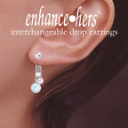 Swarovski Pearl Crystals Interchangeable Enhancer Earrings Sterling Silver