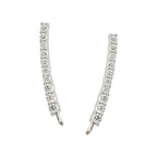 Ear Climbers Subtle Arc Cubic Zirconias Ear Pin Earrings Sterling Silver