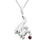 Sterling Silver Swarovski Crystal Noble Dragon Pendant Necklace