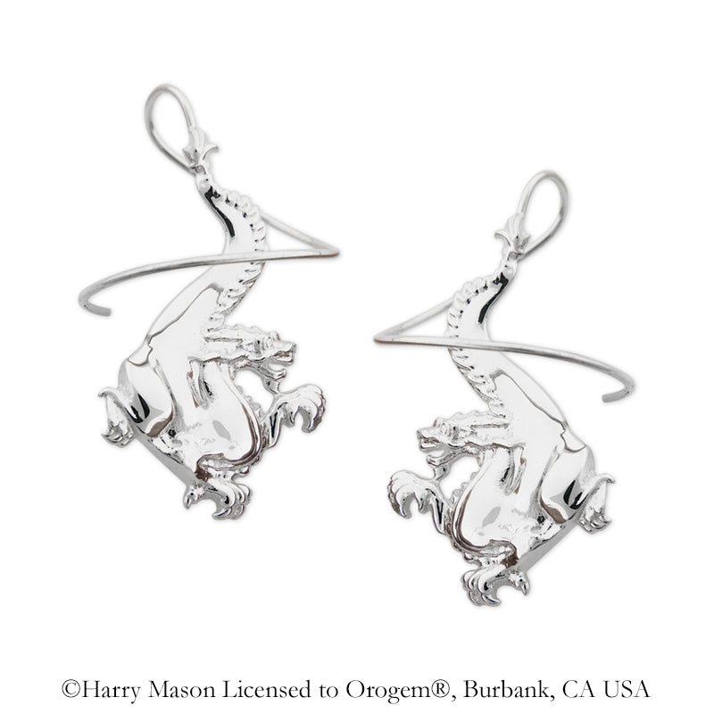 Sterling Silver Noble Dragon Earspirals Earrings