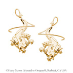 Gold Over Silver Noble Dragon Earspirals Earrings