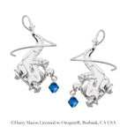 Sterling Silver Swarovski Crystal Noble Dragon Earspirals Earrings