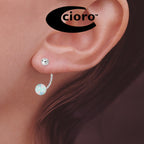White Opal Cioro Illusion Twisted Hoop Silver Earrings