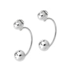 Sterling Silver Polished Beads Cioro Illusion Polished Hoop Earrings