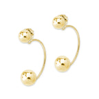 Gold Over Silver Polished Beads Cioro Illusion Polished Hoop Earrings