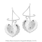 Earspirals Earrings Galax Virginia Leaf in Sterling Silver