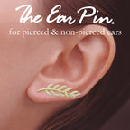 Vine Ear Pin Ear Climber Earrings for Larger Ears Cubic Zirconia Gold Over Silver