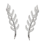 Ear Pin Earclimber Earrings Cubic Zirconia Vine Larger Ears Sterling Silver