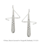 Sterling Silver Cubic Zirconia Pave Teardrop Earspirals Earrings