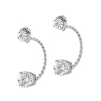 2 Carats. Twt. Round Cubic Zirconia Cioro Illusion Twisted Rope Earrings Sterling Silver