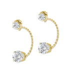 2 Carats. Twt. Round Cubic Zirconia Cioro Illusion Twisted Rope Earrings Gold Over Silver