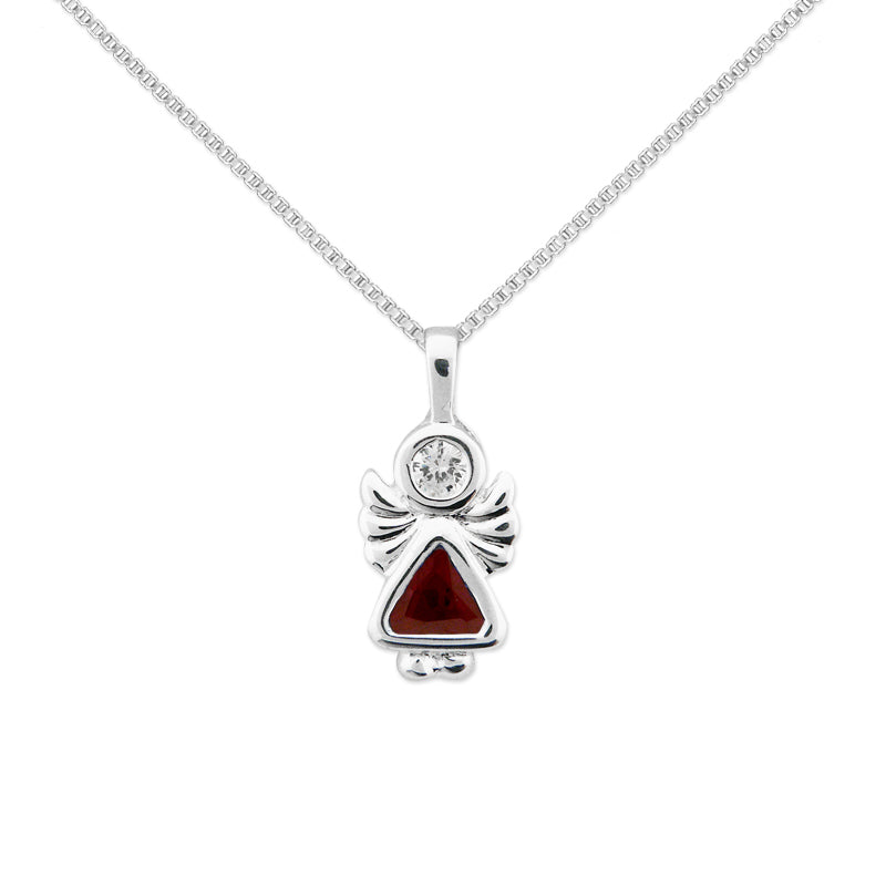 Girl Angel Pendant with Box Chain