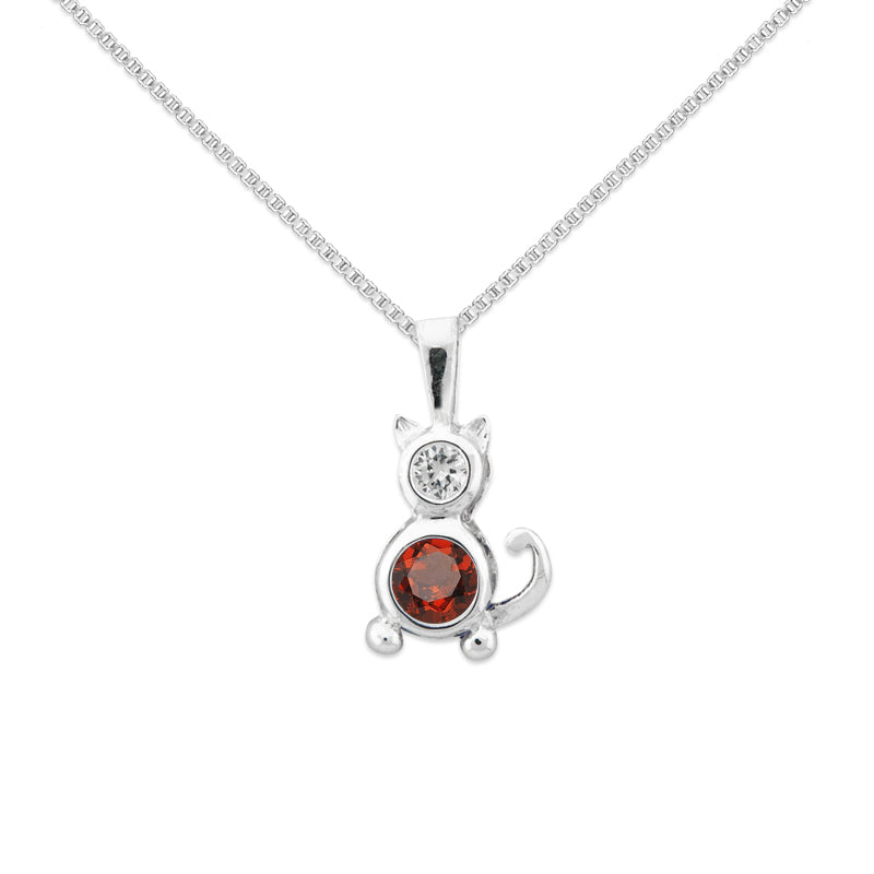 Cat Pendant with Box Chain