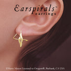18k Gold Over Silver Diamond Cut Center Swirls Earspirals Earrings
