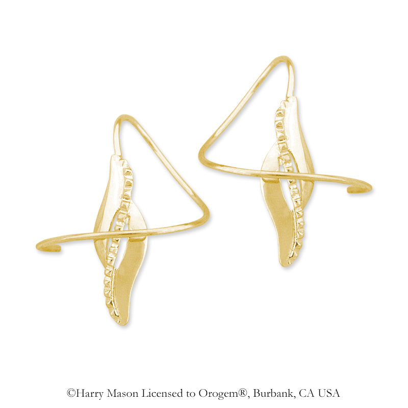 18k Gold Over Silver Diamond Cut Center Swirls Earspirals Earrings