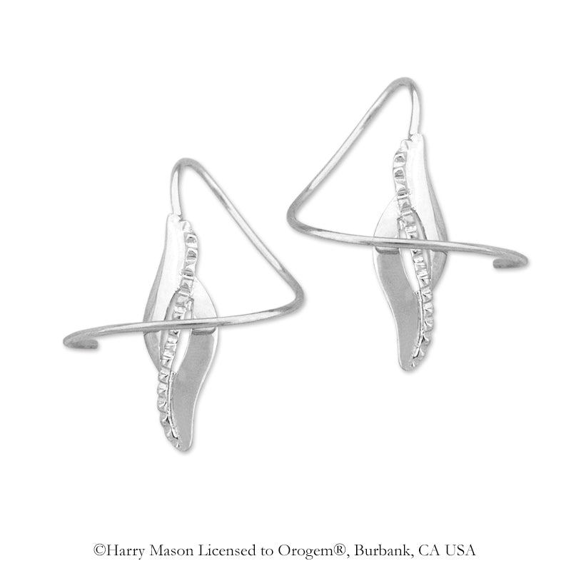 Sterling Silver Diamond Cut Center Swirls Earspirals Earrings
