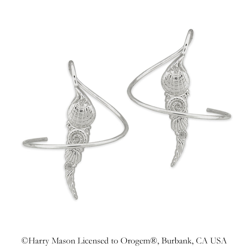 Sterling Silver Multiple Seashells Tapered Earspirals Earrings