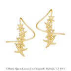 18k Gold Over Silver Graduated Starfish Earspirals Earrings