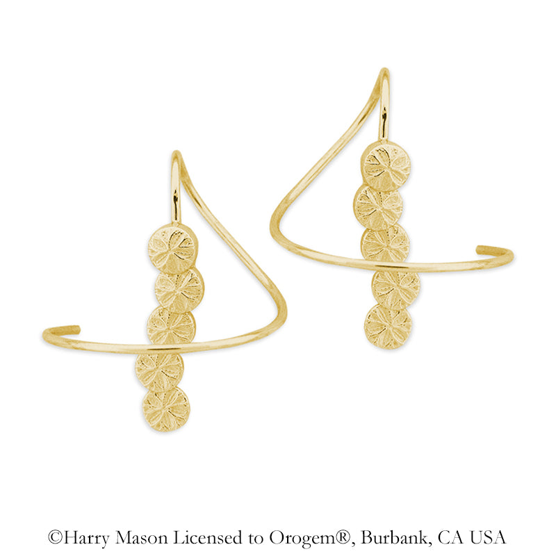18k Gold Over Silver Sand Dollar Earspirals Earrings