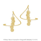 18k Gold Over Silver Sand Dollar Earspirals Earrings