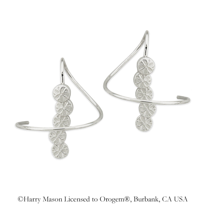 Sterling Silver Sand Dollar Earspirals Earrings