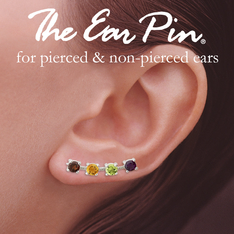 Multi-Color Genuine Gemstone Sterling Silver Ear Pin Earrings