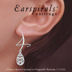 Sterling Silver Puffed Teardrop Earspirals Earrings