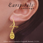 18k Gold Over Silver Puffed Teardrop Earspirals Earrings
