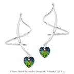 Sterling Silver Mystic Topaz Swarovski Crystal Crescent Earspirals Earrings