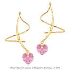 18k Gold Over Silver Clear Swarovski Crystal Crescent Earspirals Earrings