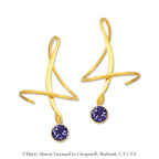 18k Gold Over Silver February Swarovski Crystal Earspirals Earrings