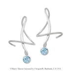 Silver March Swarovski Crystal Earspirals Earrings