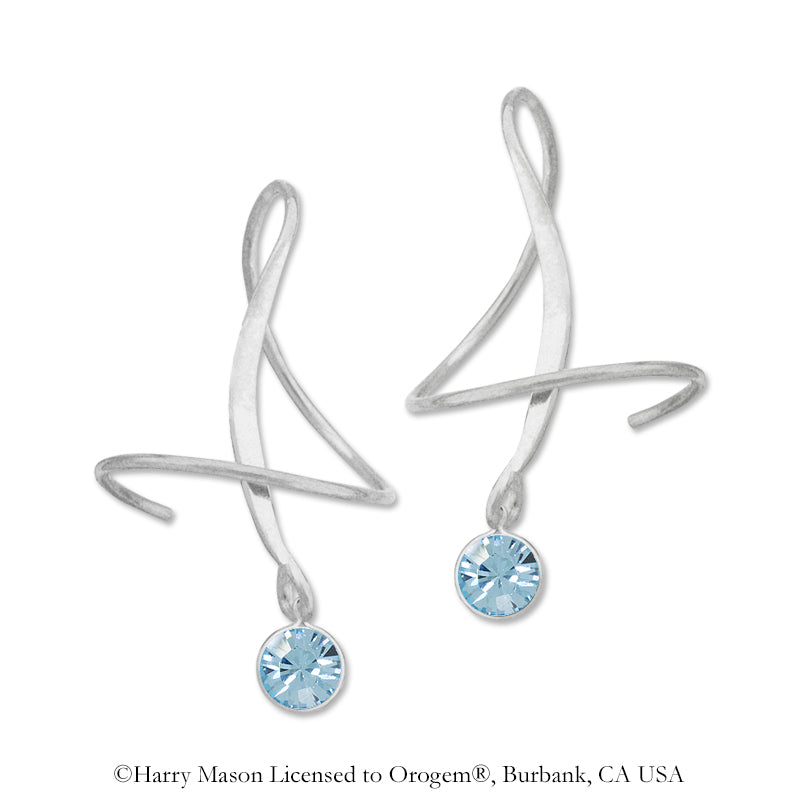 Silver March Swarovski Crystal Earspirals Earrings
