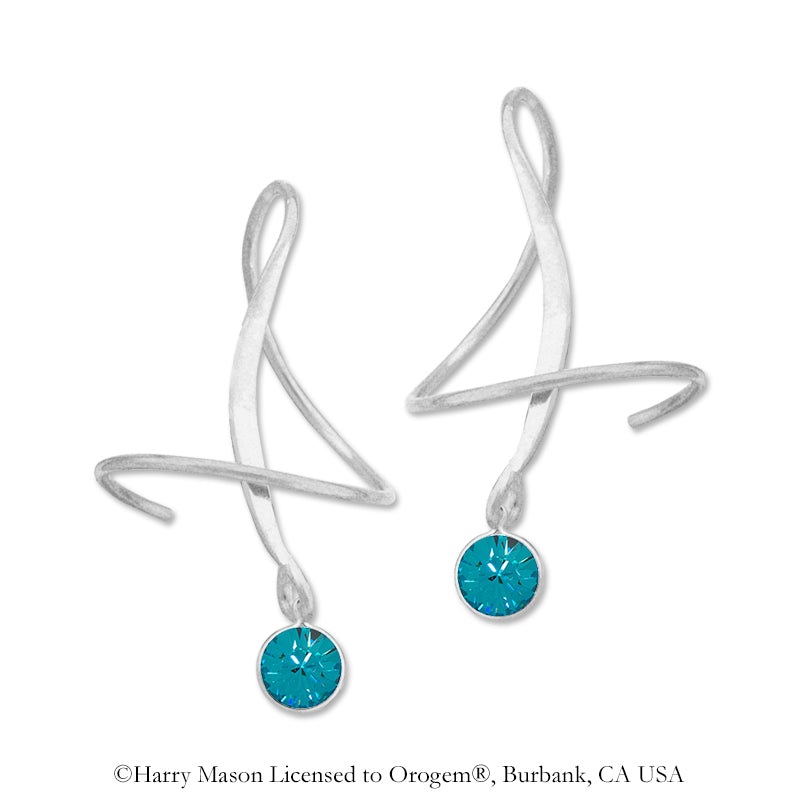 Silver December Swarovski Crystal Earspirals Earrings