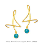 18k Gold Over Silver December Swarovski Crystal Earspirals Earrings