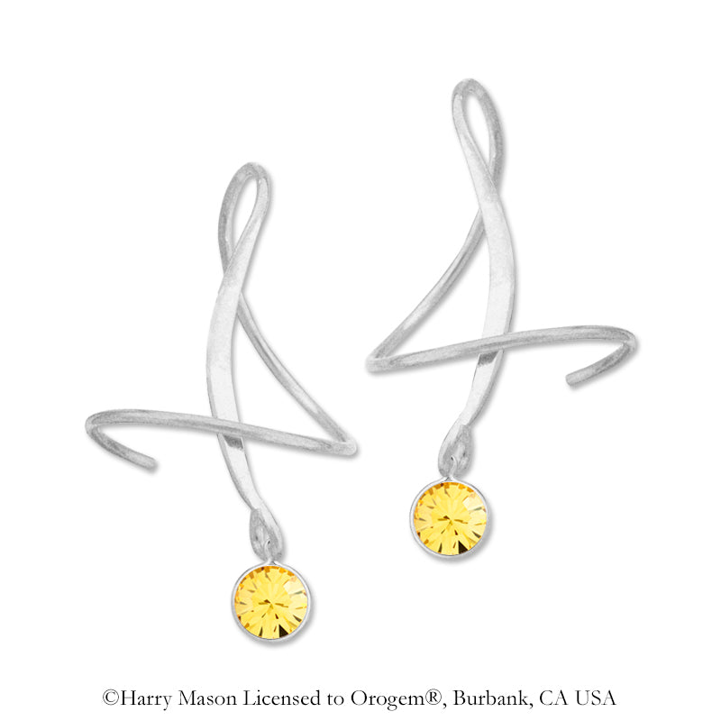 Silver November Swarovski Crystal Earspirals Earrings