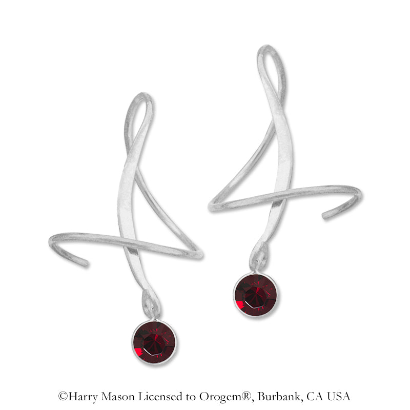 Silver January Swarovski Crystal Earspirals Earrings