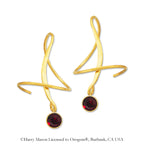 18k Gold Over Silver January Swarovski Crystal Earspirals Earrings