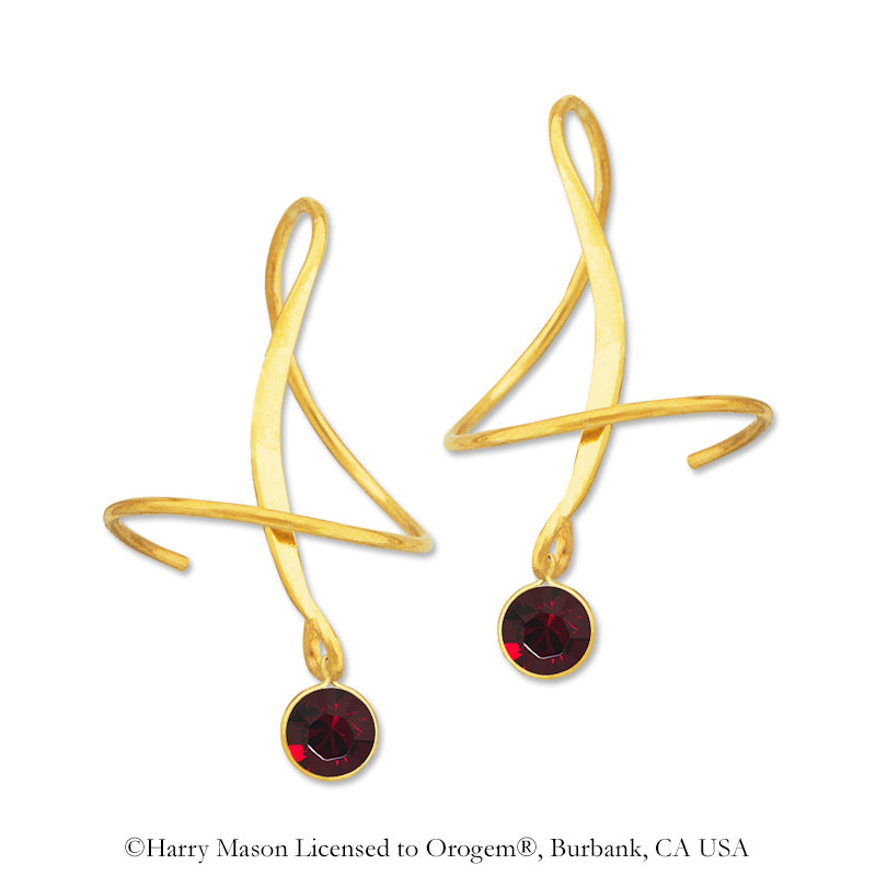 18k Gold Over Silver January Swarovski Crystal Earspirals Earrings