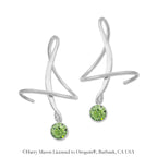 Silver August Swarovski Crystal Earspirals Earrings