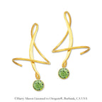 18k Gold Over Silver August Swarovski Crystal Earspirals Earrings