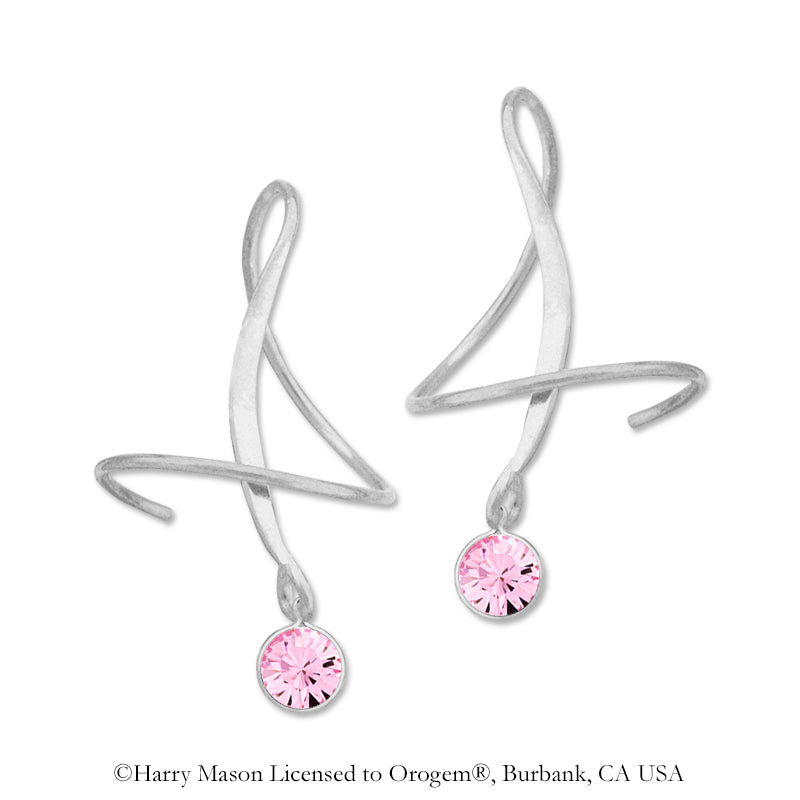 Silver October Swarovski Crystal Earspirals Earrings
