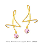18k Gold Over Silver October Swarovski Crystal Earspirals Earrings