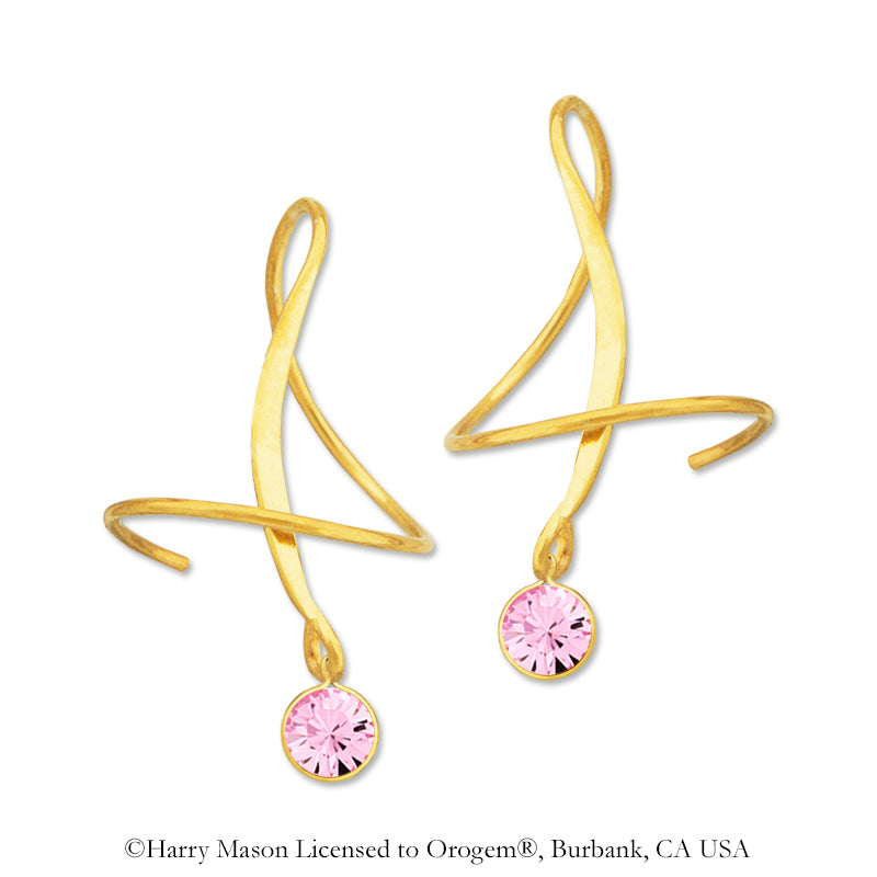 18k Gold Over Silver October Swarovski Crystal Earspirals Earrings