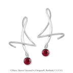 Silver July Swarovski Crystal Earspirals Earrings