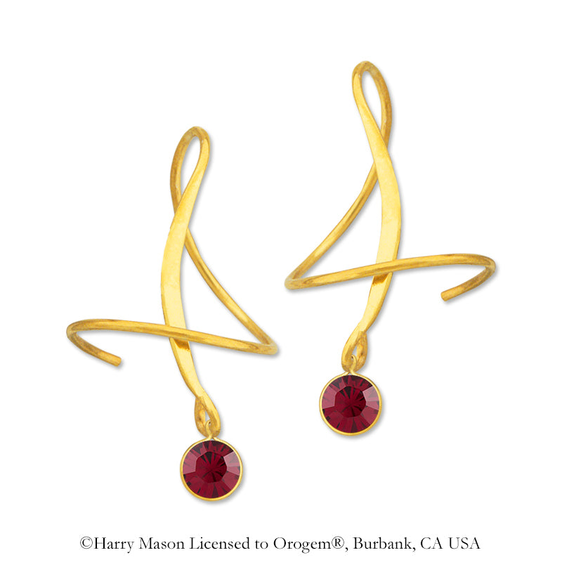 18k Gold Over Silver July Swarovski Crystal Earspirals Earrings