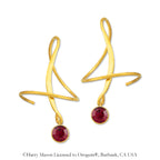 18k Gold Over Silver July Swarovski Crystal Earspirals Earrings