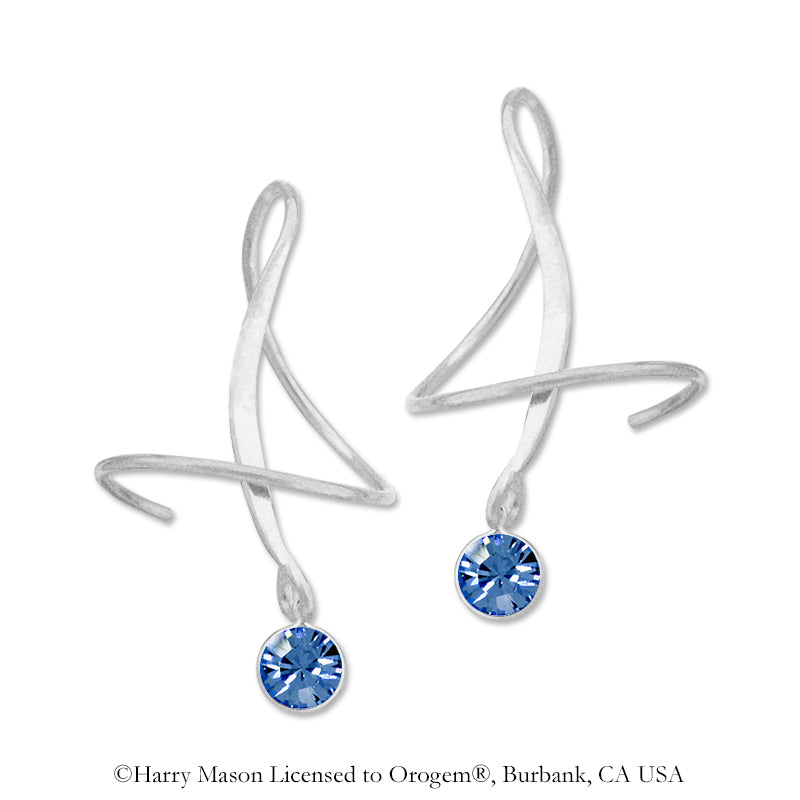 Silver September Swarovski Crystal Earspirals Earrings